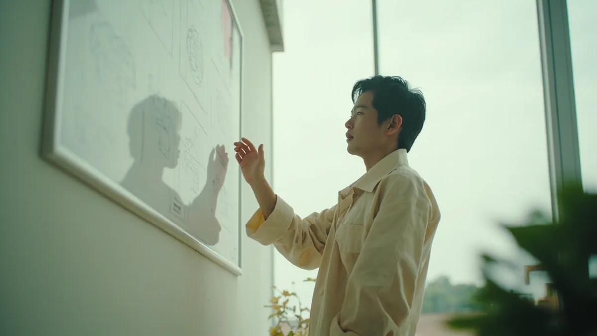 顾全大局(고전대국)의 뜻 "전체의 이익을 먼저 생각함"을 나타낸 장면