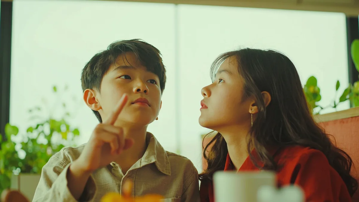 获益匪浅(획익비천)의 뜻 "얻은 것이 아주 많음"을 나타낸 장면