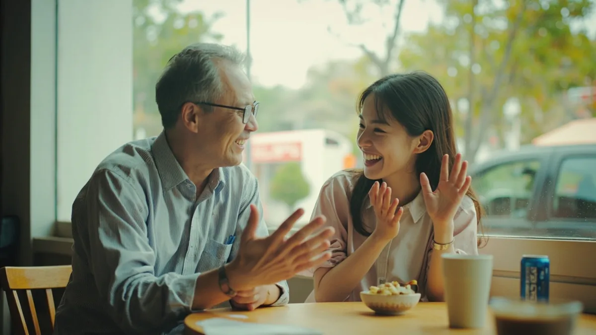 两全其美(양전기미)의 뜻 "양쪽 모두 좋게 됨"을 나타낸 장면