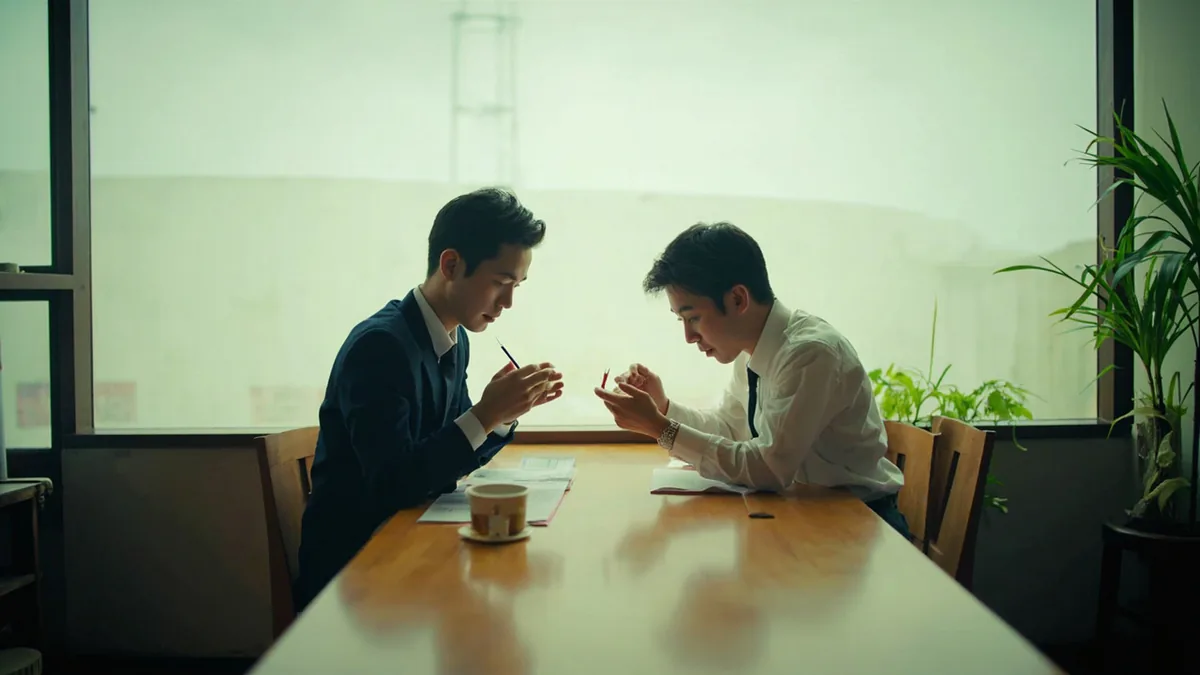 取长补短(취장보단)의 뜻 "장점을 받아들여 단점을 채움"을 나타낸 장면