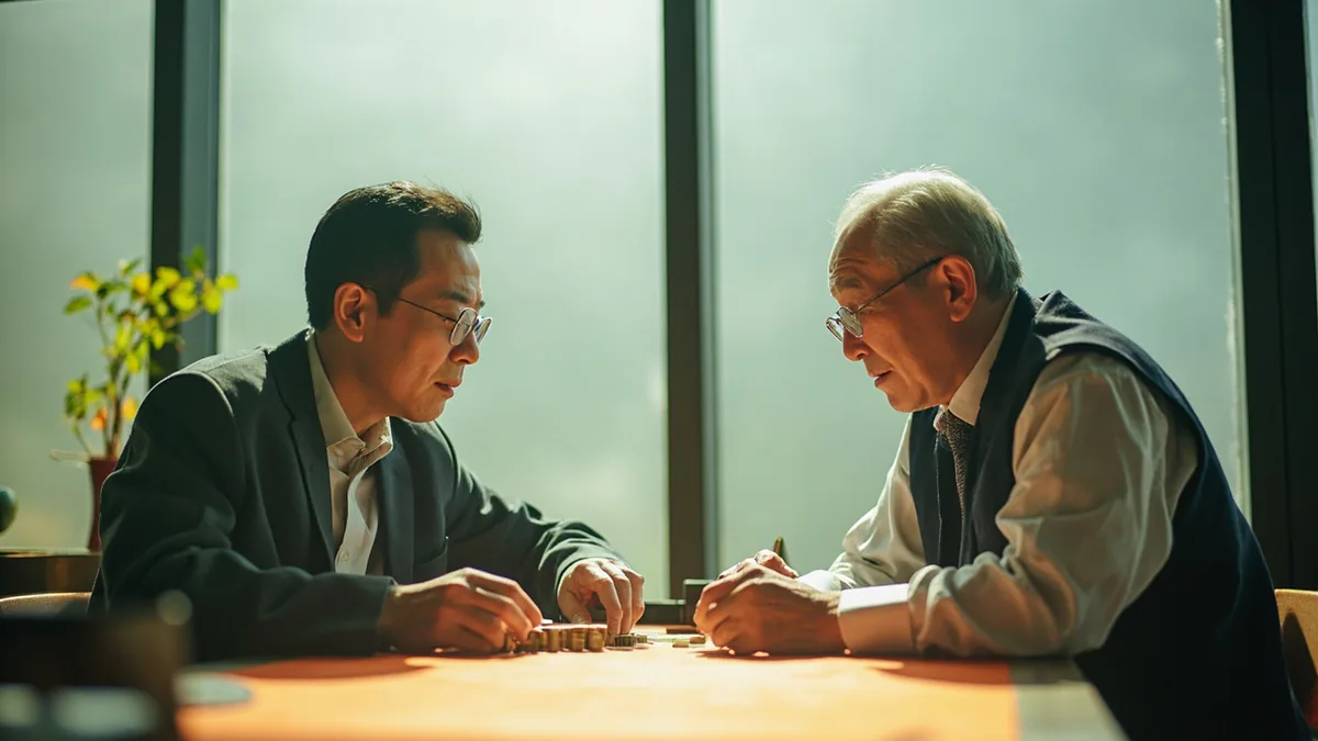 神机妙算(신기묘산)의 뜻 "귀신같이 앞을 내다보는 뛰어난 계책"을 나타낸 장면