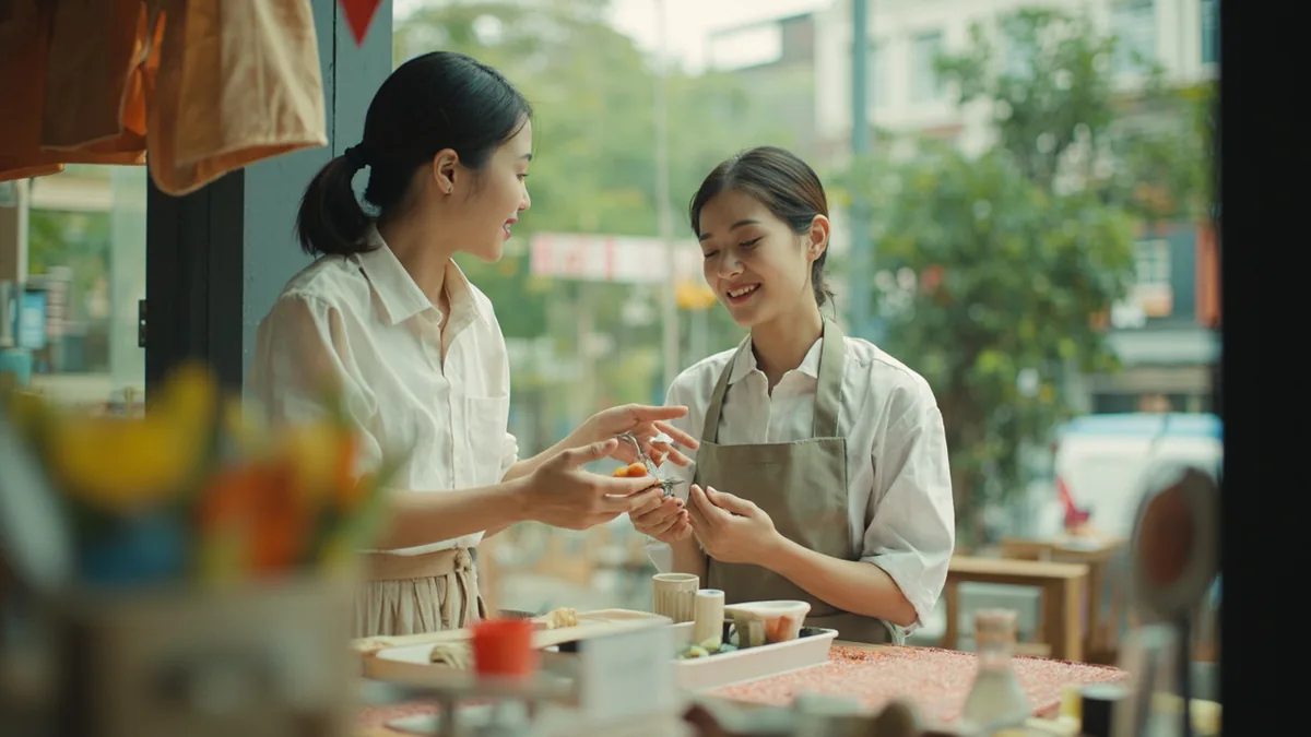 중국어로 "뭐 찾으세요" — 您在找什么？ (nín zài zhǎo shénme?)