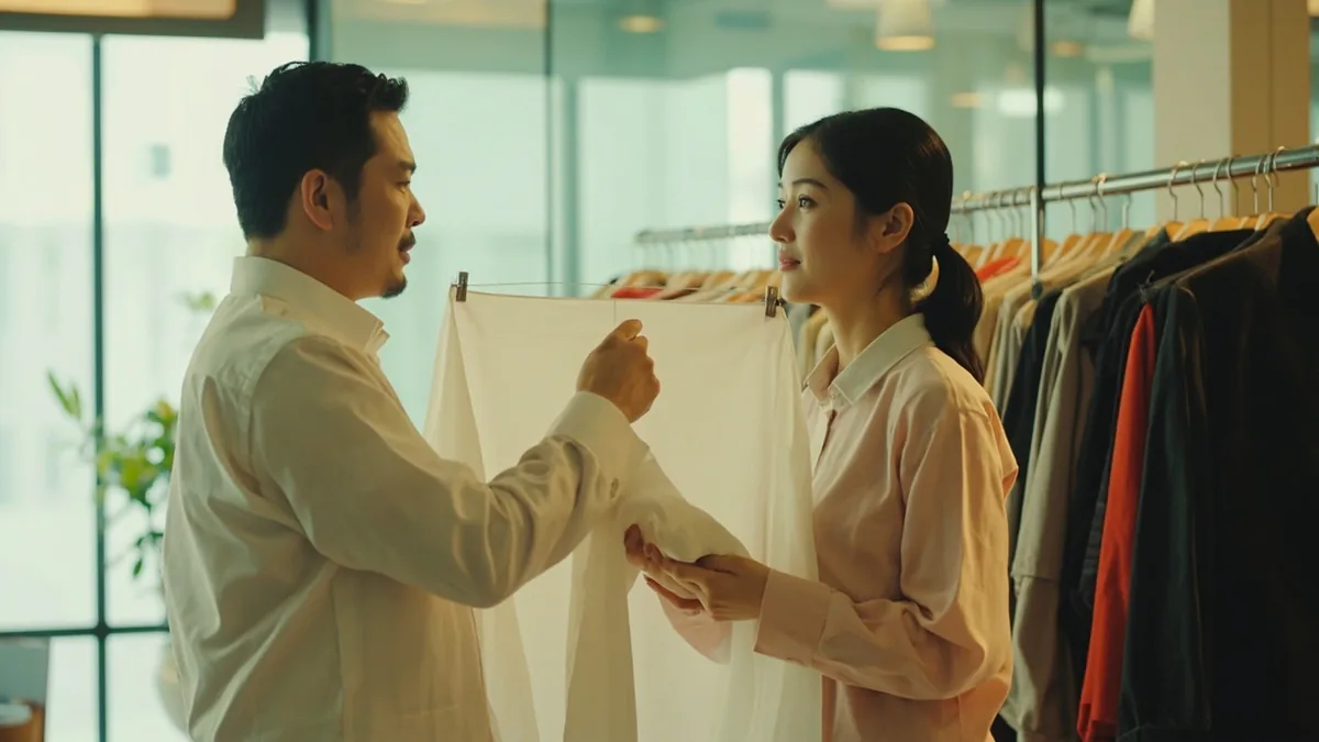 중국어로 "입어 봐도 돼요" — 能试穿吗？ (néng shìchuān ma?)