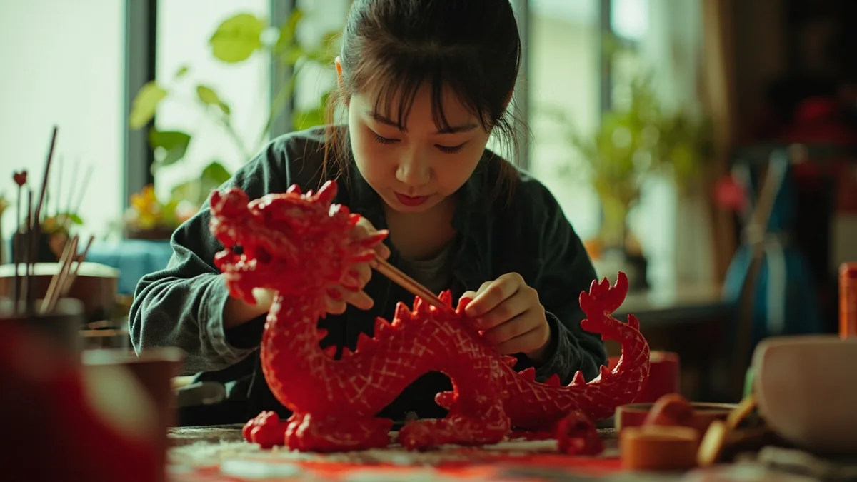 중국어로 "중국의 붉은 용" — 中国红龙 (Zhōngguó hónglóng)