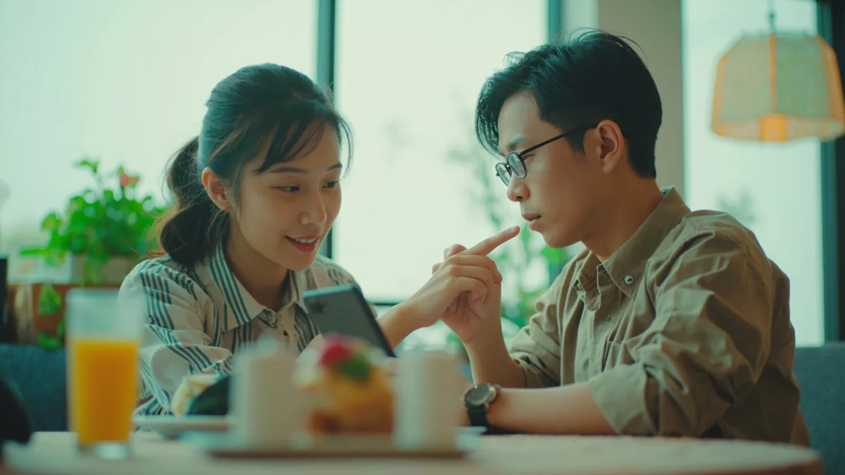 중국어로 "핸드폰으로 보여 주시겠어요" — 您可以用手机给我看吗？ (nín kěyǐ yòng shǒujī gěi wǒ kàn ma?)