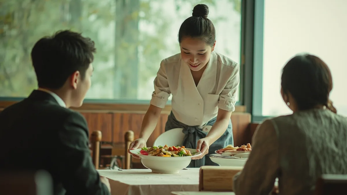 중국어로 "맛있게 드세요" — 请慢用 (qǐng màn yòng)