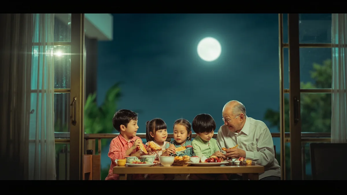 중국어로 "추석 잘 보내세요" — 中秋节快乐 (Zhōngqiūjié kuàilè)