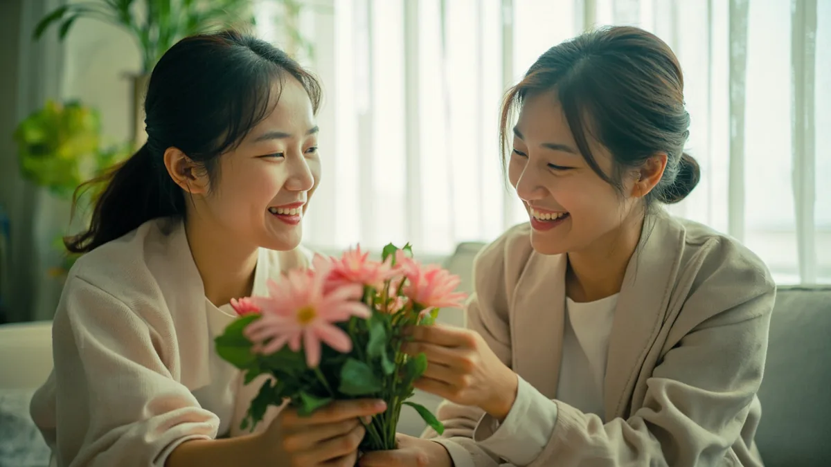 중국어로 "어머니의 날 축하해요" — 母亲节快乐 (Mǔqīnjié kuàilè)