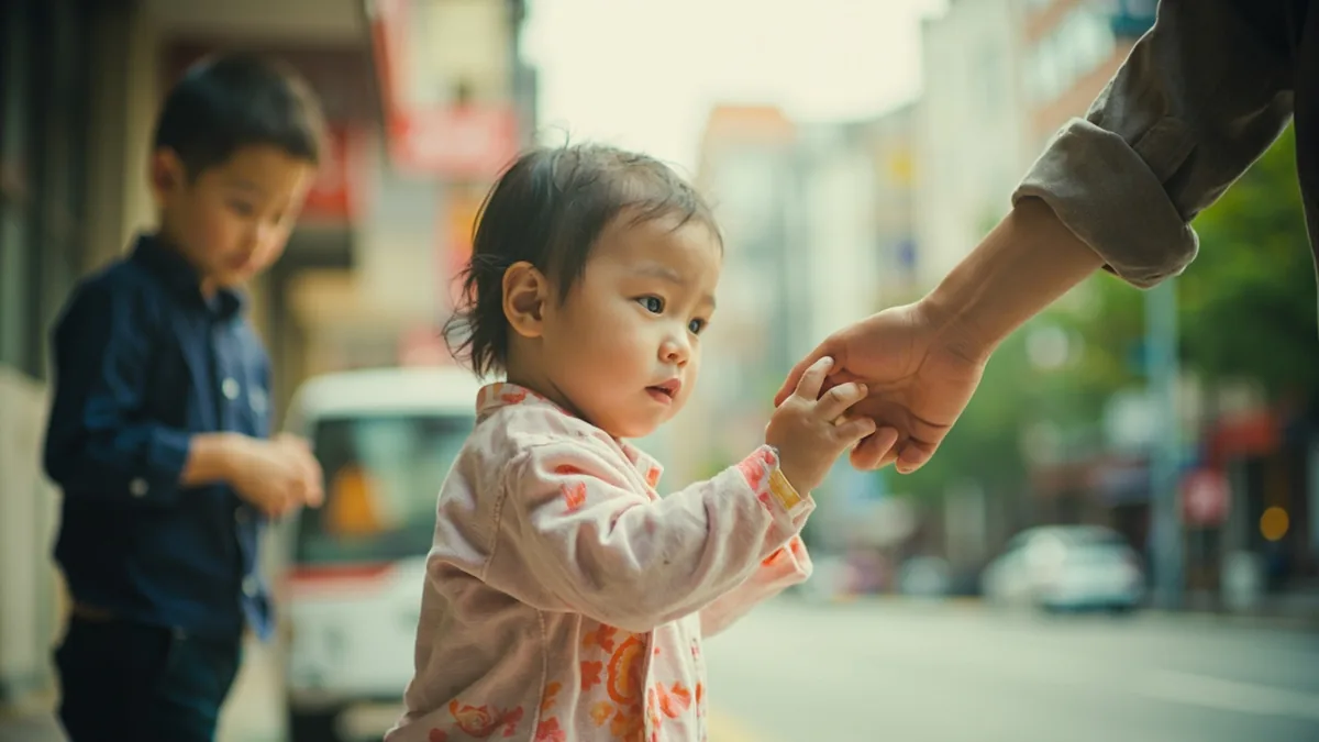 중국어로 "내 손 잡아" — 牵着我的手 (qiānzhe wǒ de shǒu)