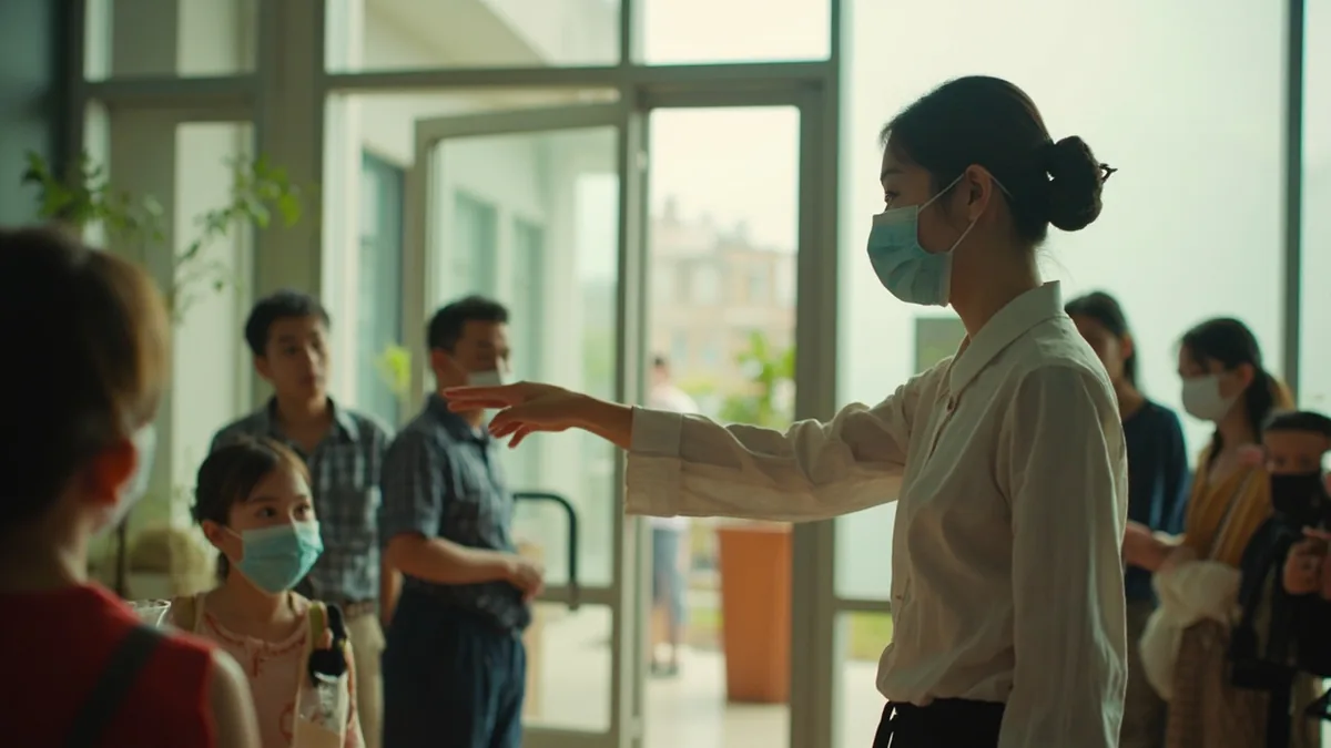 중국어로 "줄 서 주세요" — 请排队 (qǐng páiduì)
