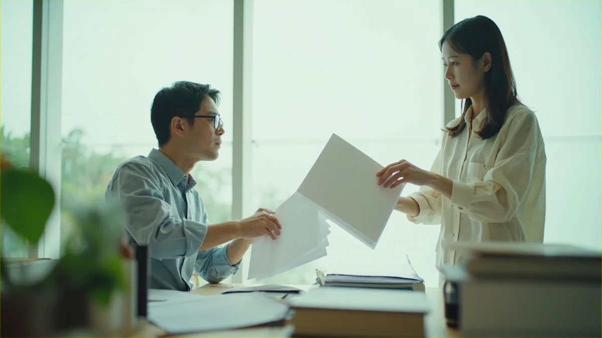 중국어로 "이 자료 좀 봐 주세요" — 请看这份资料 (qǐng kàn zhè fèn zīliào)