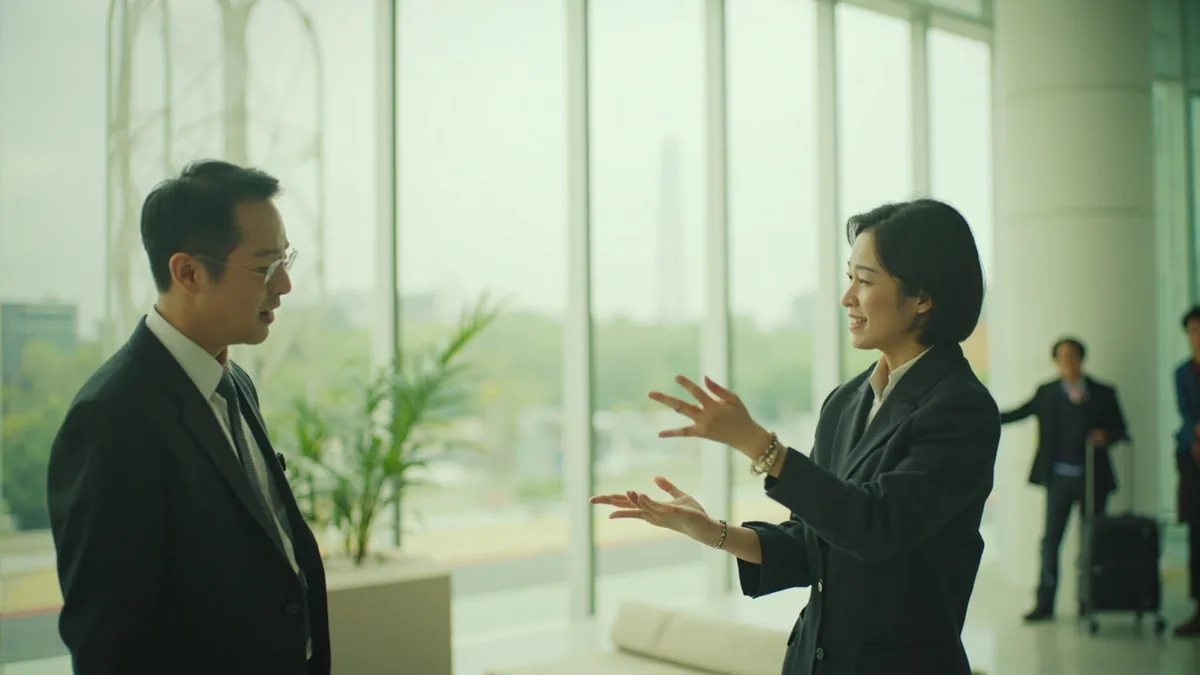 중국어로 "이쪽은 제 동료입니다" — 这是我的同事 (zhè shì wǒ de tóngshì)