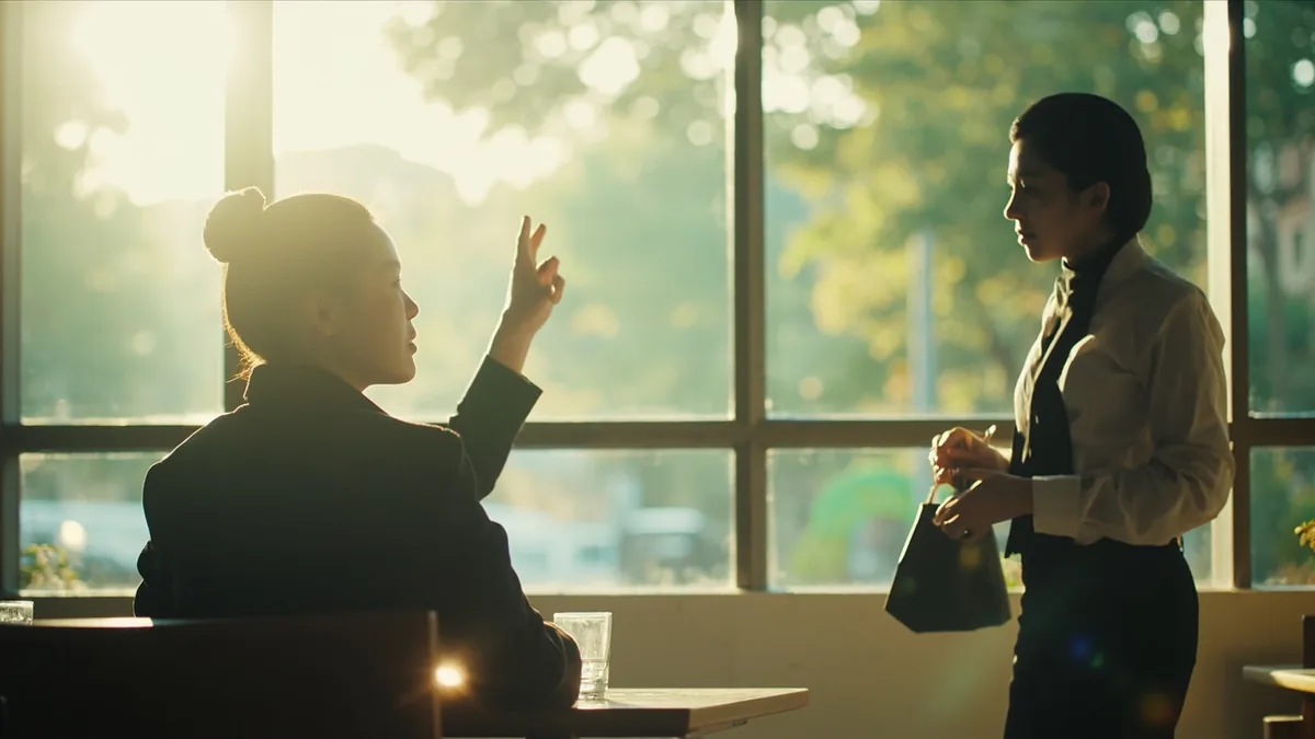 중국어로 "저기요" — 服务员！ (fúwùyuán!)