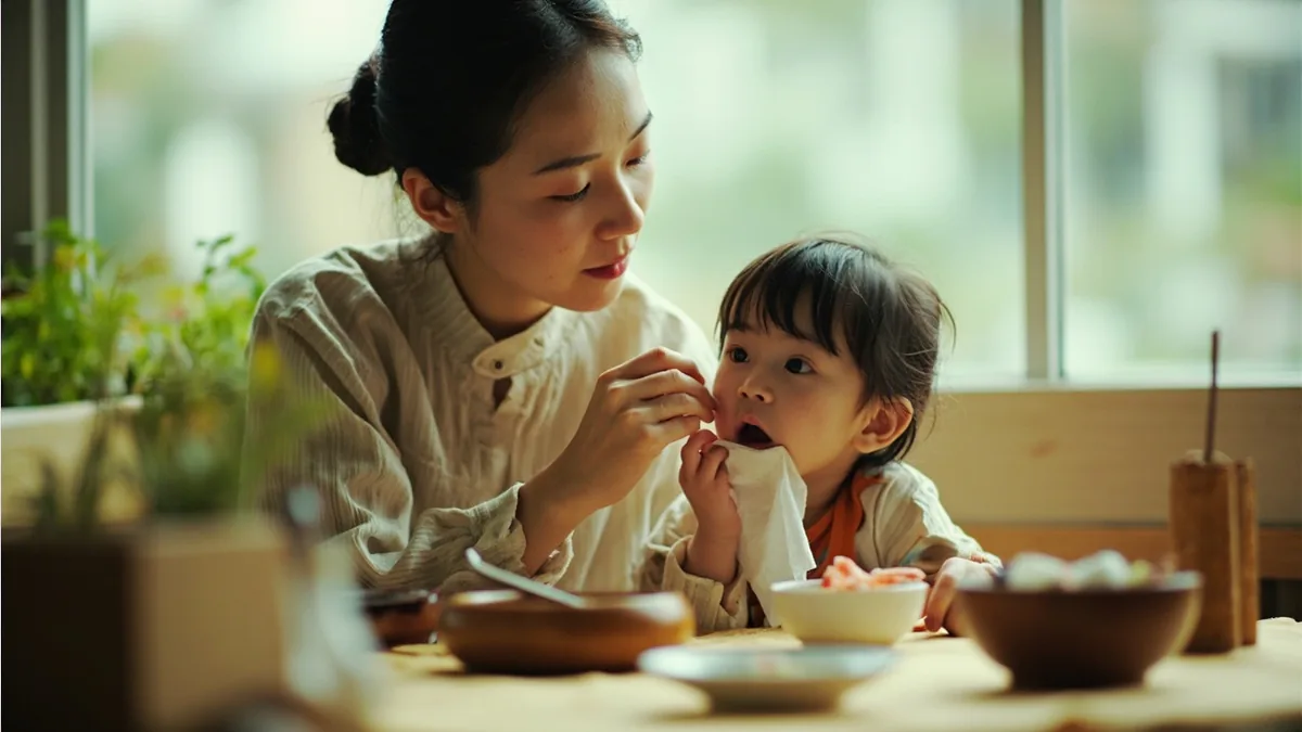 중국어로 "입 닦아" — 擦擦嘴 (cāca zuǐ)